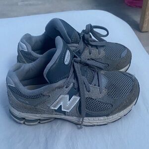 New Balance Kids Gray Mesh & Suede Sneakers